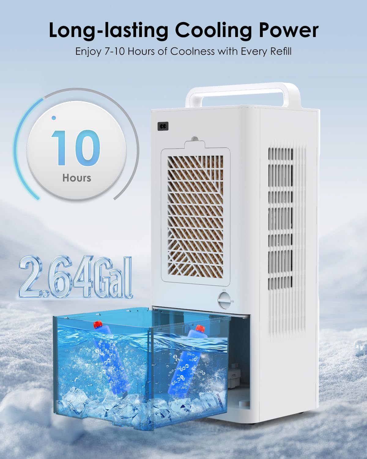 Windowless Portable Air Conditioners with Remote, 3-IN-1 Evaporative Air Cooler with Display, 2.64-Gal Tank for 10H Cooling, 3 Modes & 6 Speeds, 60° Oscillation, 12H Timer, Swamp Cooler for Indoors
