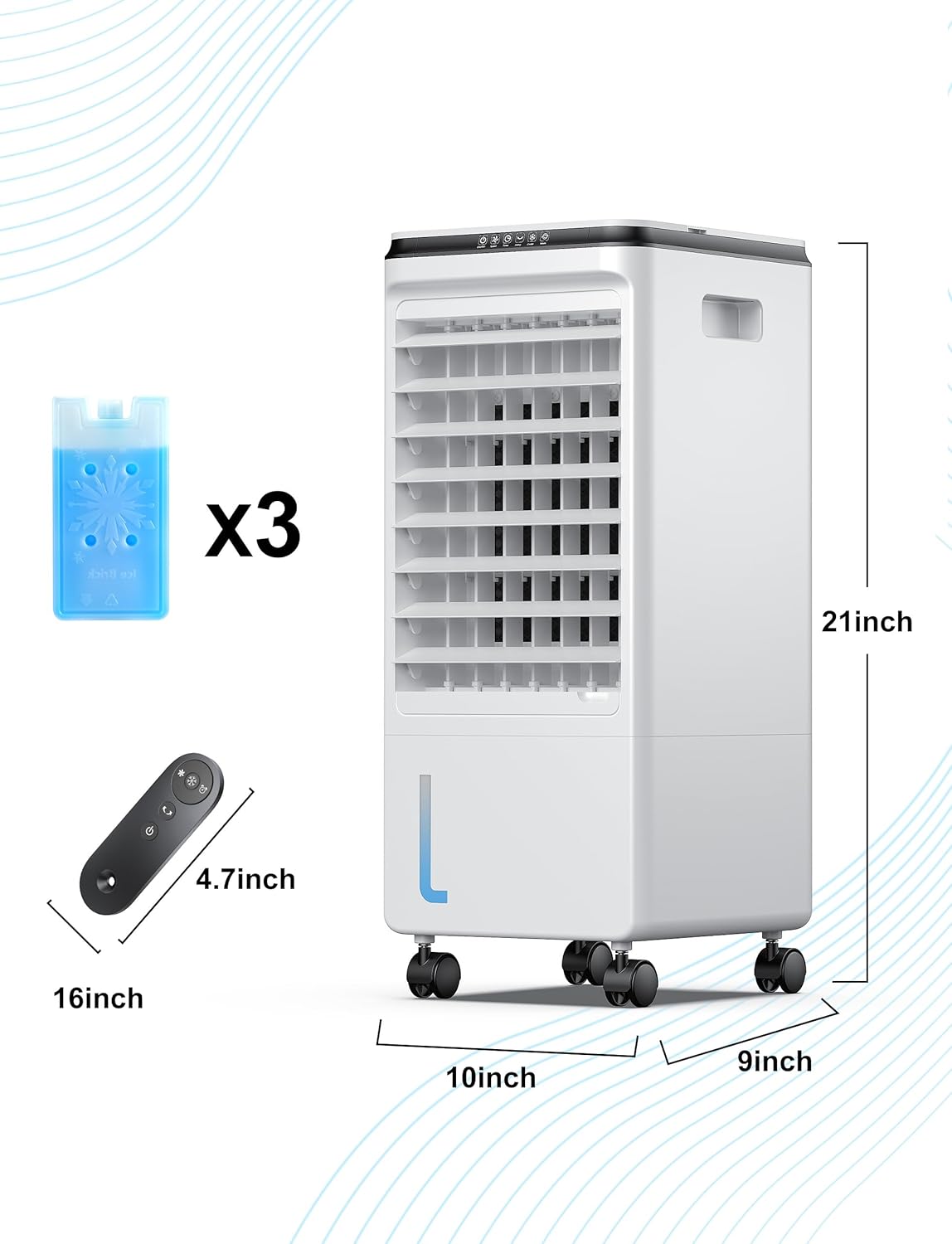 Windowless Portable Air Conditioner for Room, Evaporative Air Cooler w/7H Timer, 4 Modes & 3 Speeds, Swamp Cooler air conditioner with remote, Portable ac Unit no Window no Hose Needed, Pearl