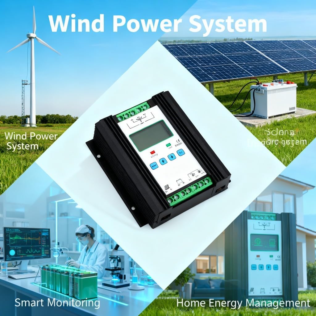 Wind Solar Hybrid Controller Digital Intelligent Control 12V 24V 600W - High Efficiency PWM Charging, Multiple Protection, Suitable for Renewable Energy Systems