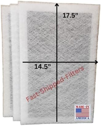 Fast-Shipped-Filters 3 Pack compatible with 16x20 StratosAire Air Cleaner Replacement Compatible Filter Pads (Actual Filter Size 14.5x17.5) White