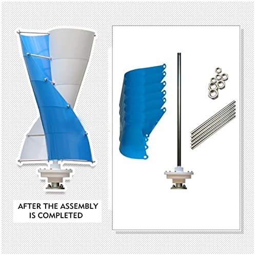 48V Vertical Axis Wind Turbine Generator Kit - 3KW Maglev Breeze Start - 24V to 120V Three Phase Power System - Efficient Renewable Energy Solution for Home & Off-Grid Use