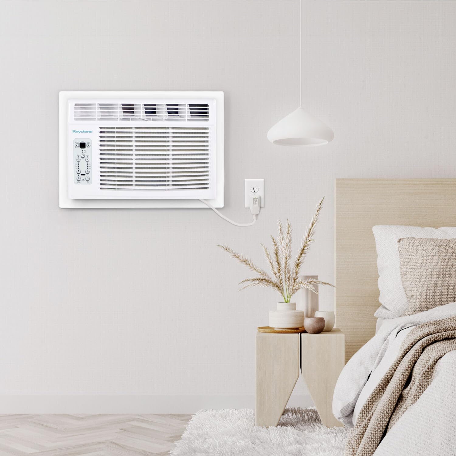Keystone 12,000 BTU Window-Wall Air Conditioner with 11,000 BTU Supplemental Heating and Dehumidification, 230V, Window and Wall AC Unit for Living Room, Apartment, Medium Sized Rooms up to 550 Sq.Ft.