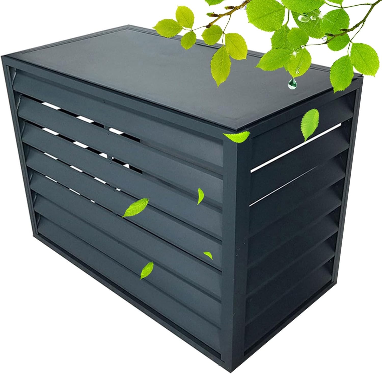 Outdoor Privacy Fence Screen Air Conditioner Cover for Outside Units, Window Aluminum Protective Cover Air Conditioning Cover, Trash Can Enclosure Flower Stand Decorative for Patio