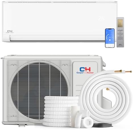 Cooper & Hunter 18,000 BTU 230V Mini Split AC/Heating System, Ductless Wall Mount – 24 SEER2 Inverter – 16FT Installation Kit & Smart Control Included – Pre-Charged