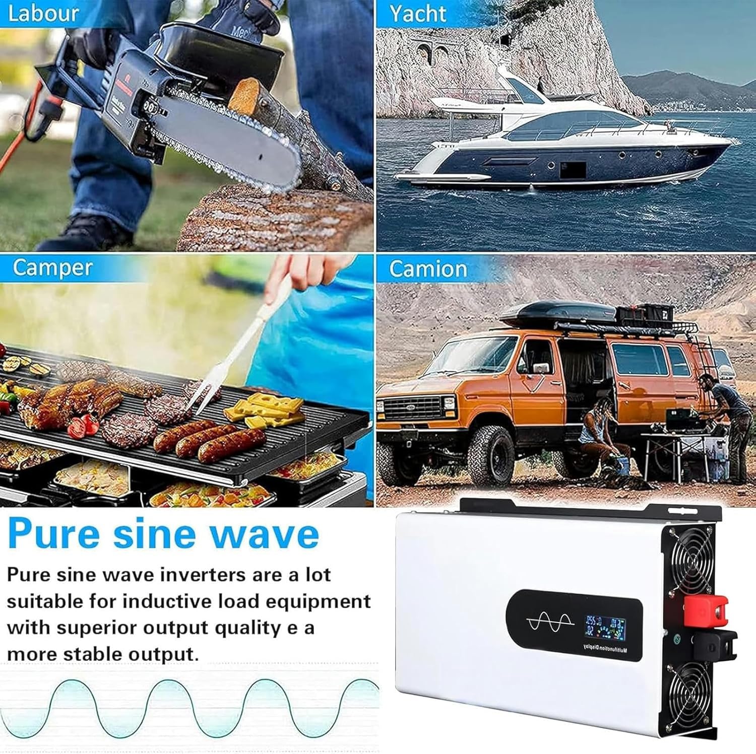 Inverter Pure Sine Wave Power Inverter 5000W 6000W 8000W 10000W 12000W, DC to AC Converter Car Inverter for Laptop