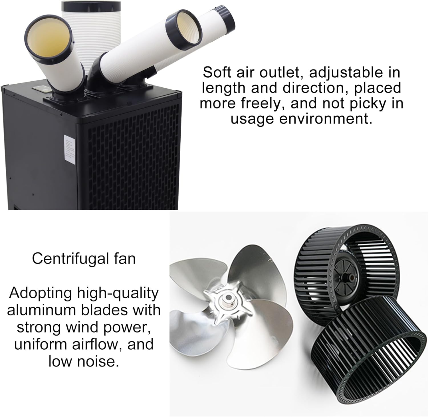 Industrial Air Conditioner Outdoor Indoor Spot Mobile Air Cooler 1000-1100m³/h Commercial Aircon with Three Tubes 220V