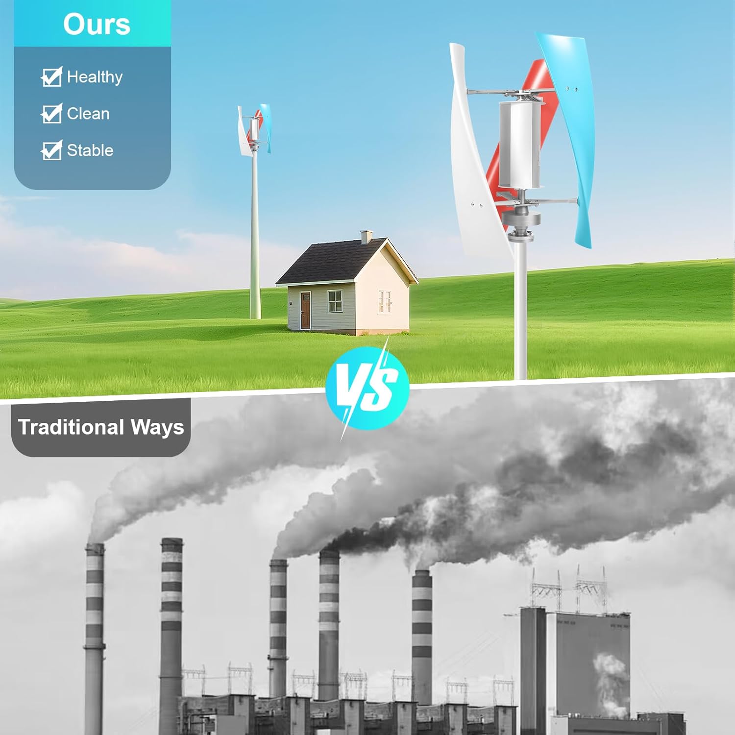 12V 400W Wind Turbine Generator Kit 3 Blade Portable Vertical Helix Wind Power Turbine Generator Kit Wind Speed with Charge Controller for Marine Home Industrial Energy Hybrid Solar Wind System