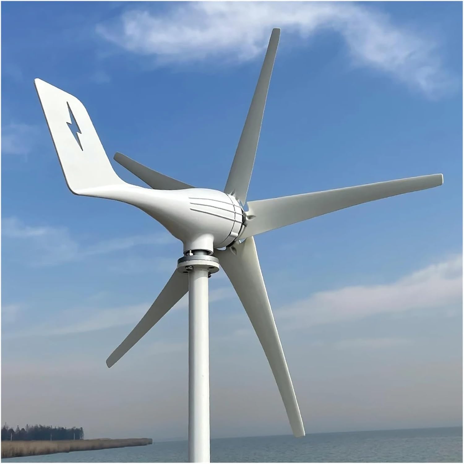 Wind Turbines, Small Windmill Turbine Electricity nerator Complete Kit 3kw 24v 48v 3 Blades Dynamo RV Yacht Farm Low Wind Speed Starting Wind Turbines(White_12V)