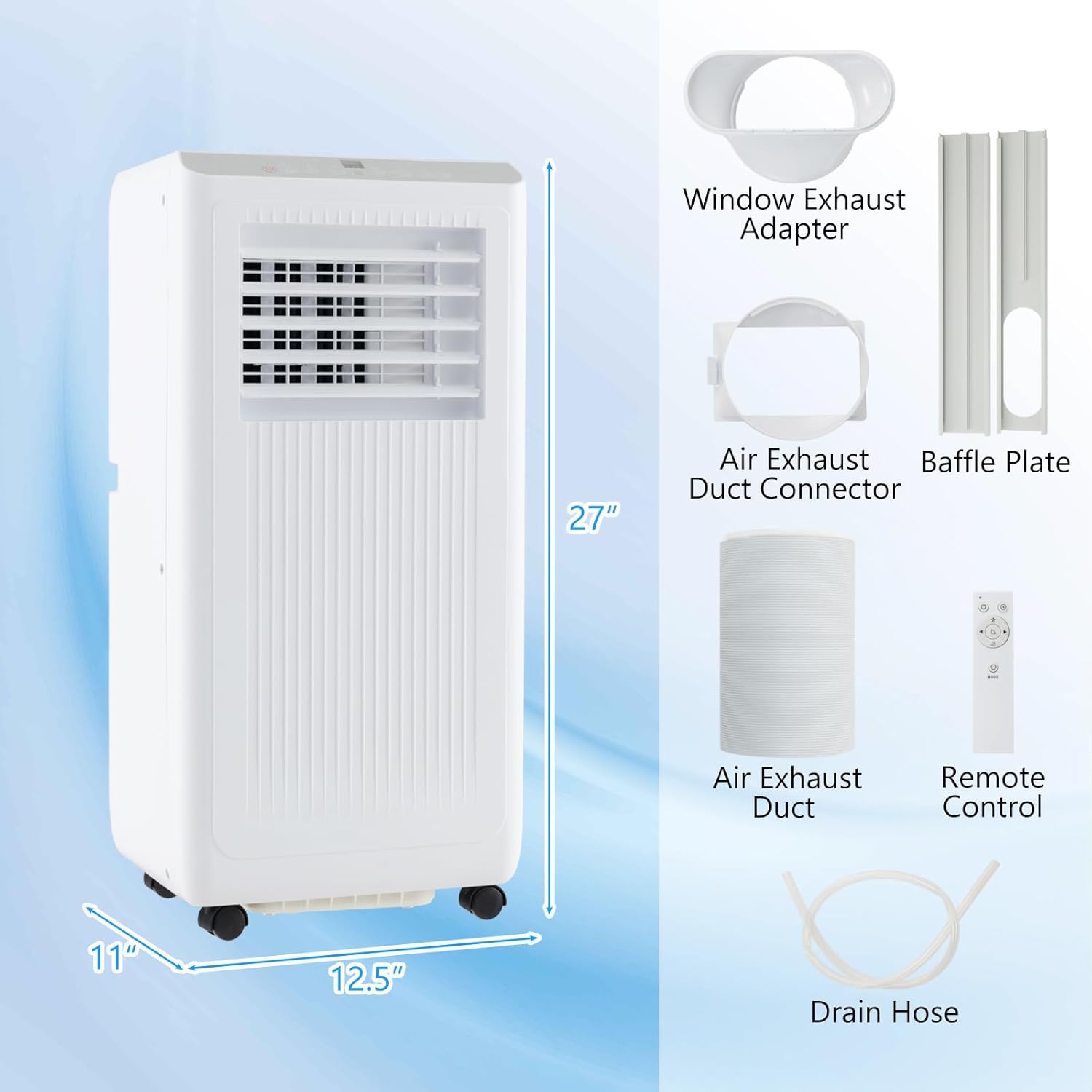 ARLIME 10000 BTU Portable Air Conditioner, 3-in-1 Freestanding Air Cooler w/Fan, Sleep Mode, Remote Control, 24H Timer & Window Installation Kit, AC Unit Cools up to 350 Sq.Ft. (10000 BTU)