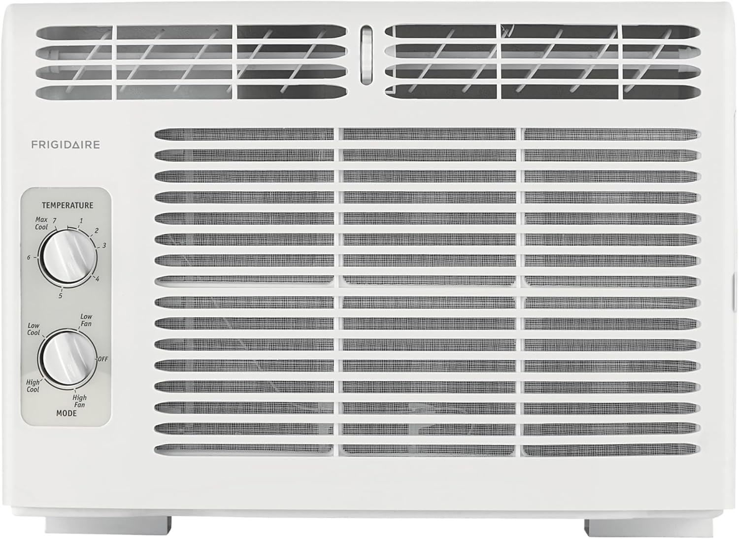 Frigidaire 5,000 BTU Window-Mounted Air Conditioner, Cools Up to 150 Sq. Ft., Quiet Operation, Effortless Temperature Control, 2 Fan Speeds, Auto Restart, White