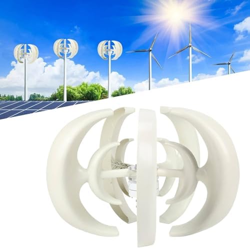High Efficiency Vertical Axis Wind Turbine Kit - Compact 12V/24V Home Wind Generator for Renewable Energy Solutions, Eco-Friendly Power, Black
