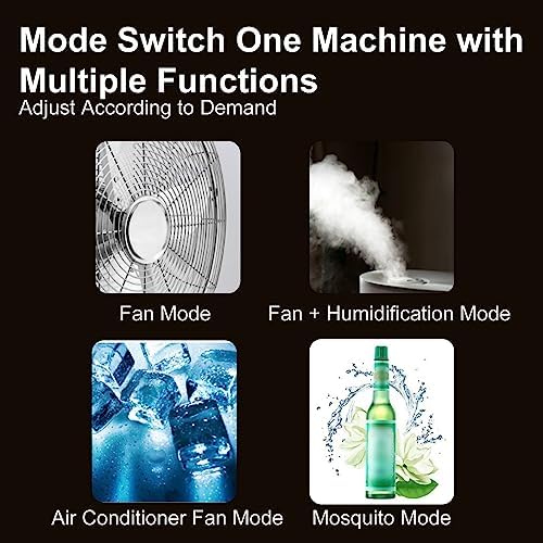 Air Conditioner Fan Evaporative Air Cooler 3 Speeds, with Misting Function, 120° Oscillation Swamp Cooler, for Office, Home, Room, Outdoor(Size:95cm/55L)