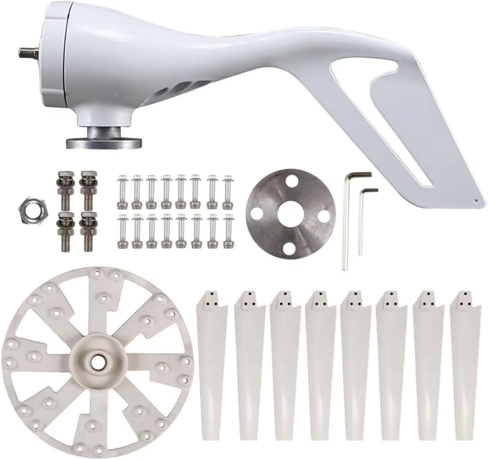 Efficient 2000W Wind Turbine Generator Kit with 8 Blade, 12V-220V Wind Generator with Charge Controller Wind Power Generator for Marine, RV, Home,48V