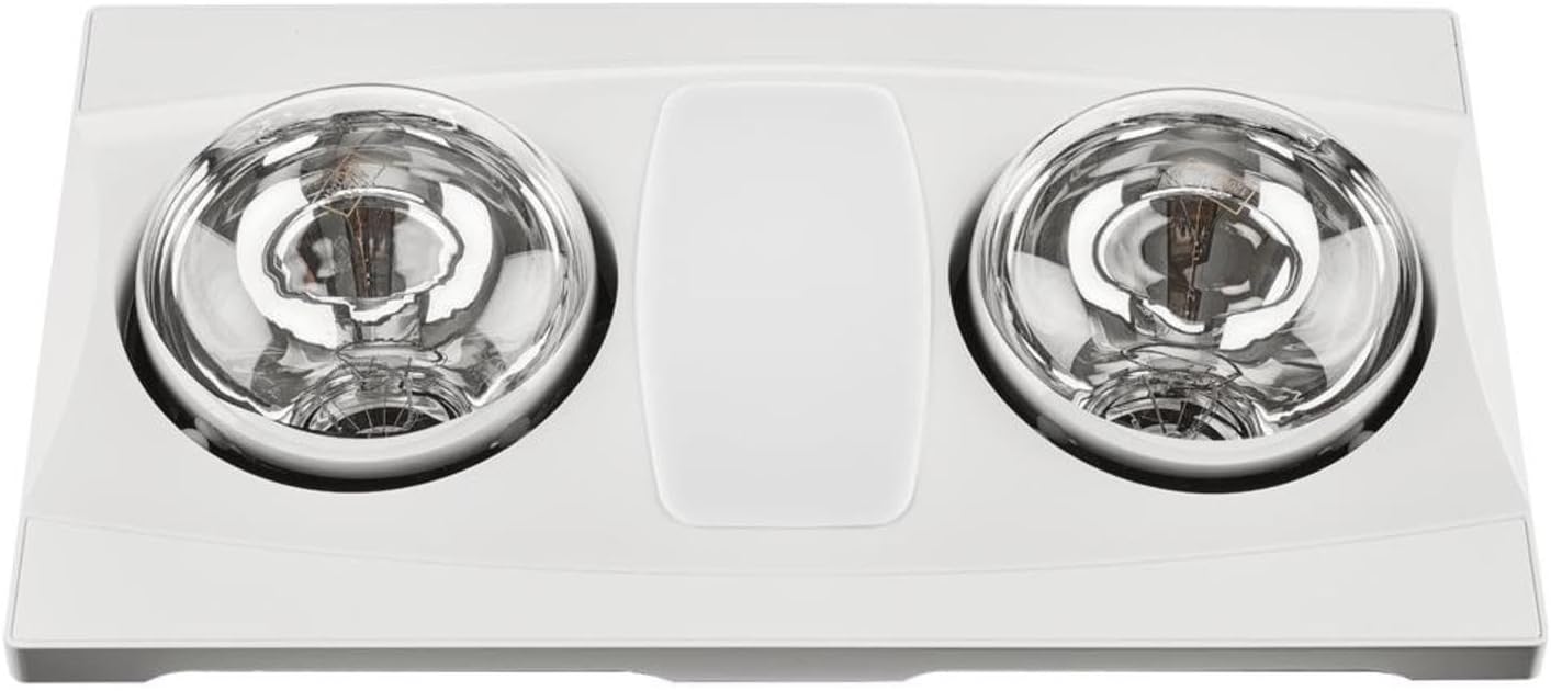 Aero Pure A515A W Quiet Bathroom Fan with Heat and Light, White