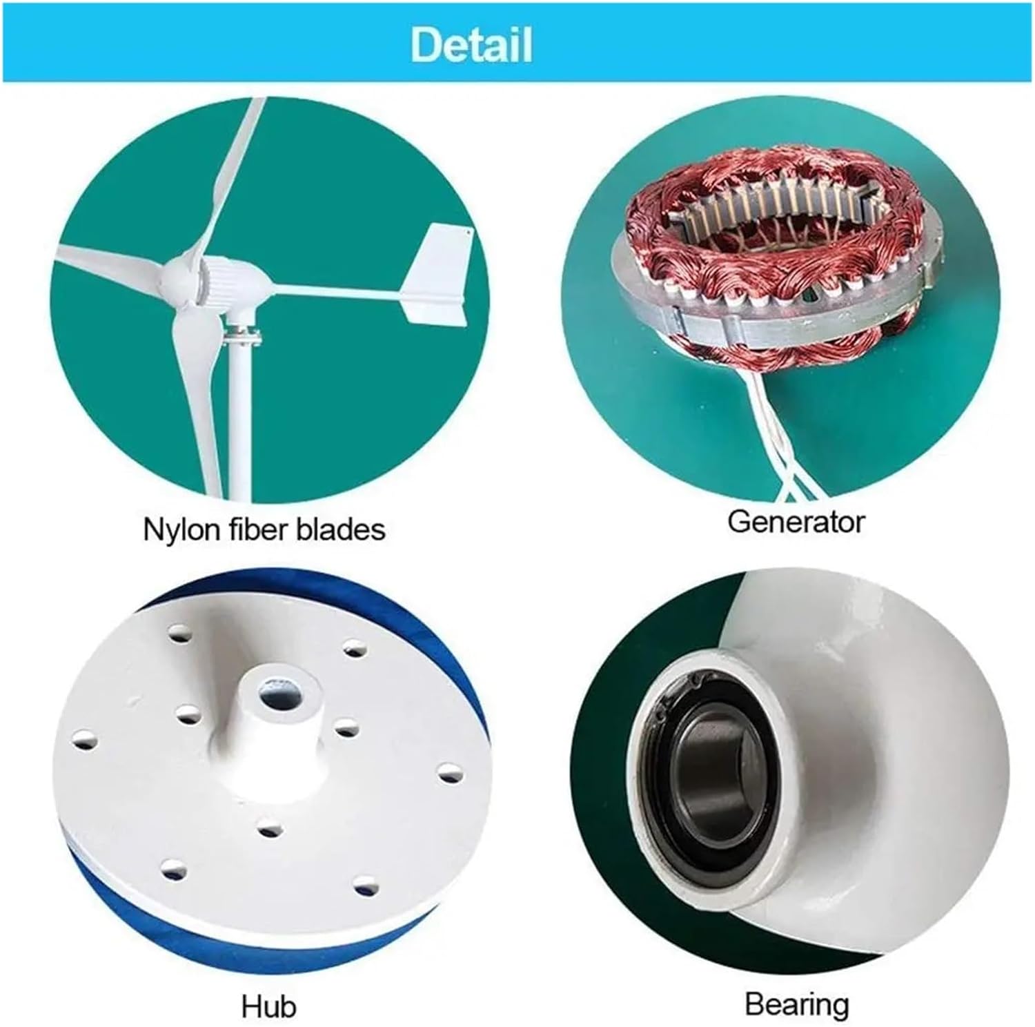 Wind Turbines, AC Three Phase Wind Power Turbine for Home Farm 20KW 12V 24V 48V Windmill Electric nerator(IMPORTACIÓN DC12V_25KW)