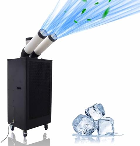 Portable Air Conditioner 550m³/h Industrial Grade Mobile Spot Cooler with 1.3 Gal Water Tank Double Nozzles 12000 BTU 110V 1100W