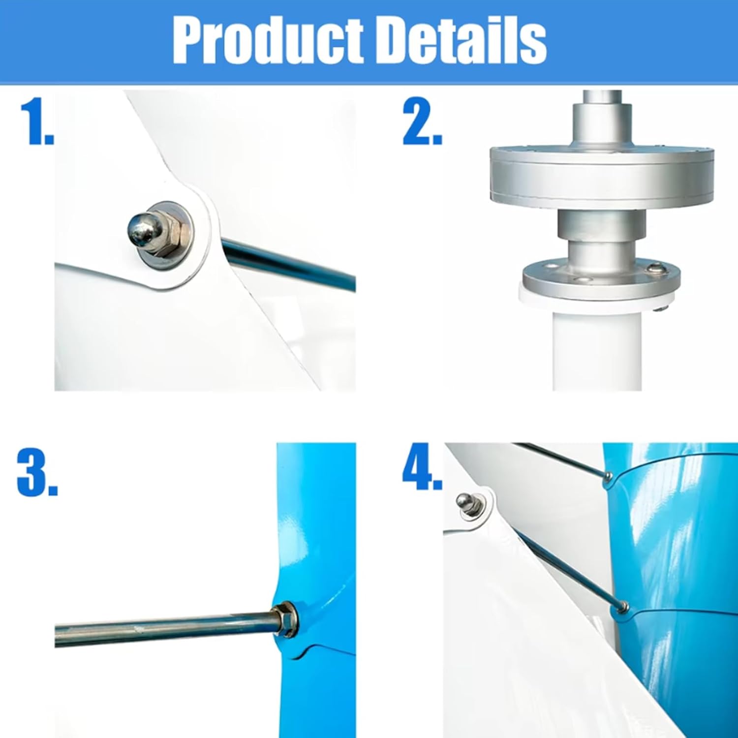 8000W Outdoor Wind Turbine Generator, 2.5M/S Start Wind Speed AC 12V 24V 48V 220V 10 Blades for Home Windmill Energy Generator for Wind Solar Hybrid System