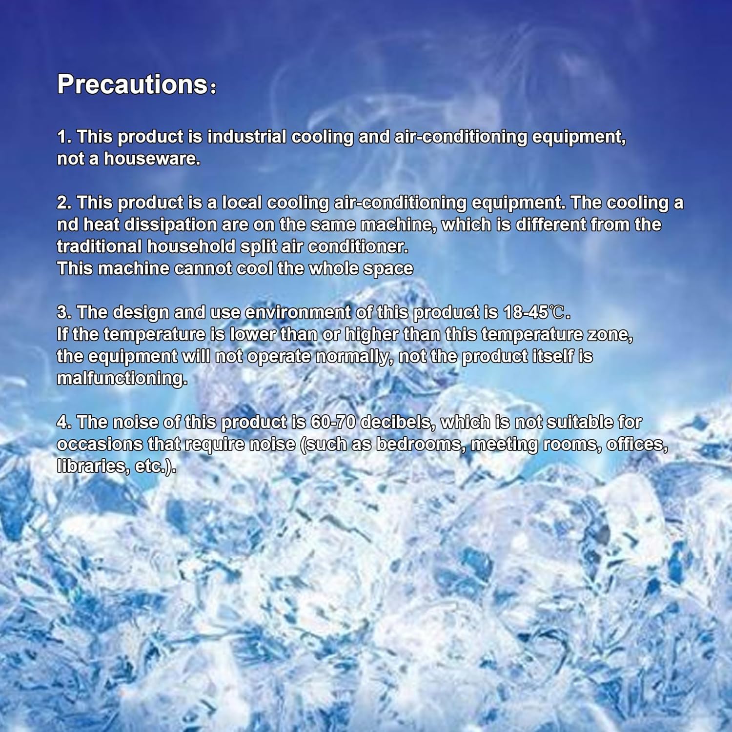 110V Industrial Air Conditioner Outdoor Air Conditioning Fan Equipment Single Tube 480m³/h Blue