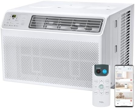TCL H10W35W 10,000 10000 BTU Smart Window Air Conditioner, Fan & Dehumidifier, 450 Sq. Ft, Remote Control, Compatible with Alexa/Google Assistant, White