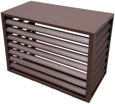 Premium Aluminum Alloy Outdoor AC Cover Protective Shield for Mini Split Air Conditioners Weatherproof Unit Cover 100x50x70cm Brown & Stylish Protection