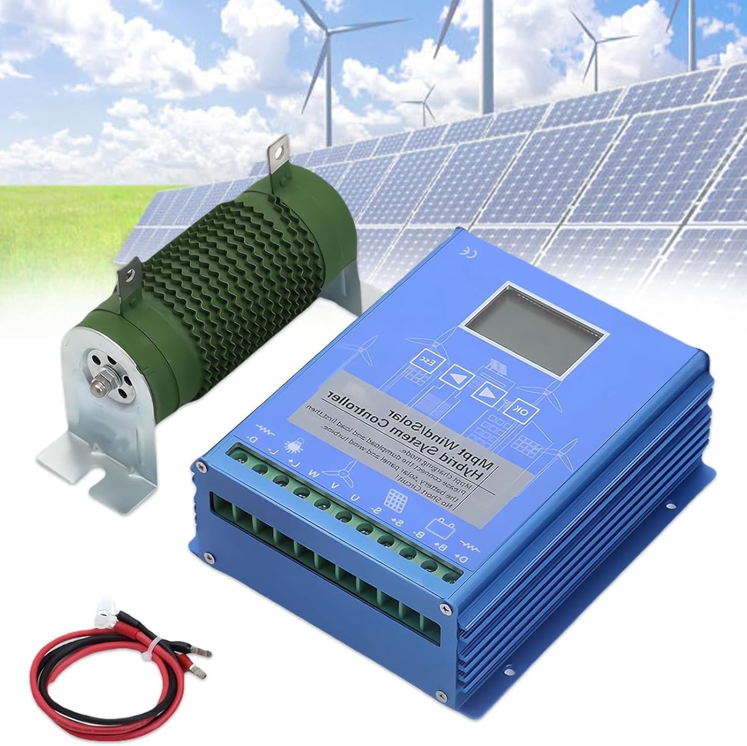 1000W Wind Solar Hybrid Controller, 12V/24V/48V LCD Display MPPT Boost Charging Multifunctional Wind Solar Controller,Wind Turbine and Solar Hybrid MPPT Charge Boost 24/48V