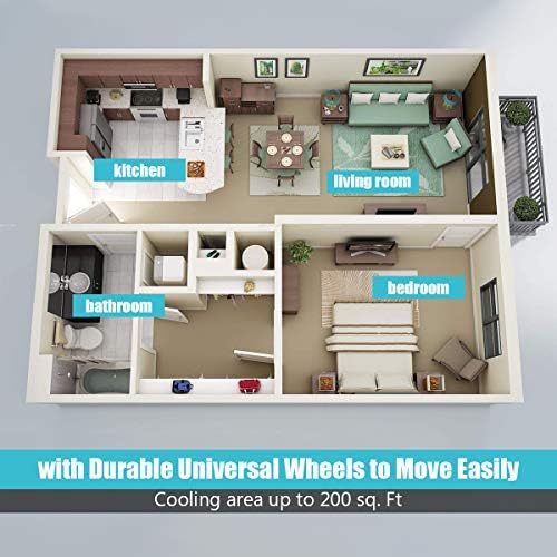 COSTWAY Ashrae 8000 BTU Portable Air Conditioner with Remote Control, Energy Efficient for Rooms Up to 400 Sq. Ft, Cooling, Dehumidifying, Fanning, Sleeping Mode, Time Settings, Clear LED Display