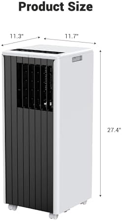 Portable Air Conditioner 8000 BTU with Remote, Cools Up to 350 Sq Ft, 3-in-1 AC Unit with Fan & Dehumidifier, Energy Efficient, LED Panel, Sleep Mode, 24H Timer for Bedroom Office Dorm