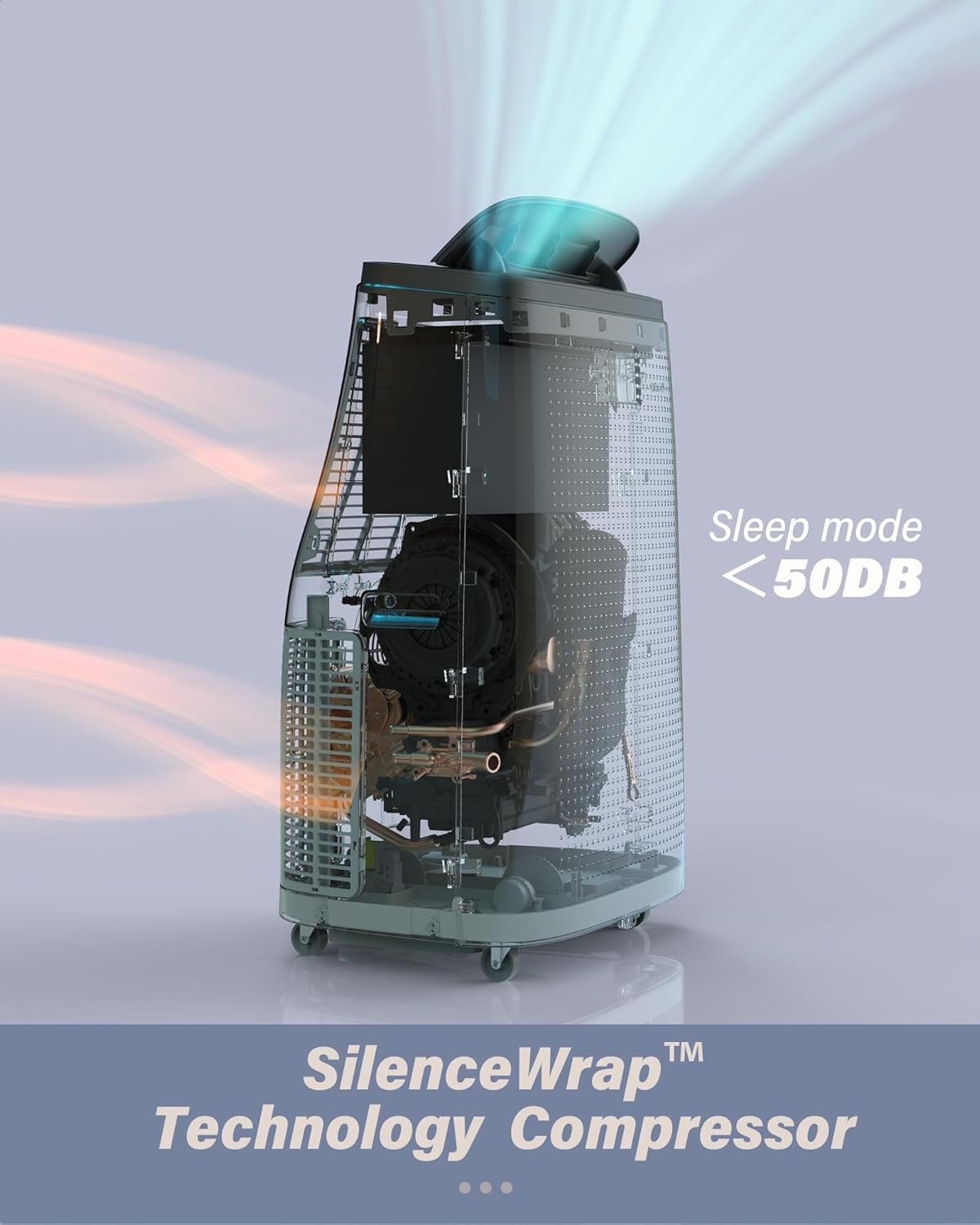 DEXSO 14000 BTU Quiet AC Unit Portable Air Conditioners, Fast Cooling Floor Air Conditioner with Remote, Window Installation Kit