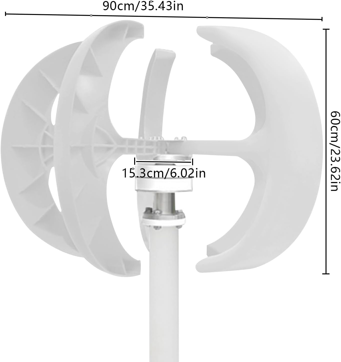 Wind Turbine Generator 600W Lantern Type 5 Blades Vertical Wind Turbine Generator Kit Home Wind Turbine with Controller,Vertical Axis Windmill for Marine Boat Wind Solar Hybrid Streetlight