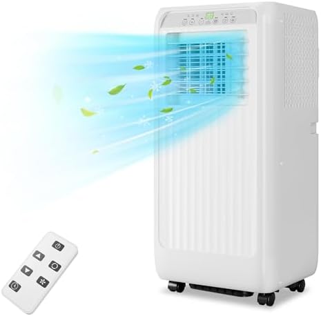 Portable Air Conditioners, 10000 BTU AC Unit Dehumidifier/Fan/Cool Mode, 3-In-1 Cools 450 Sq.Ft, Remote Control, 24H Timer, Window Kit for Bedroom, Office, Home, Grey