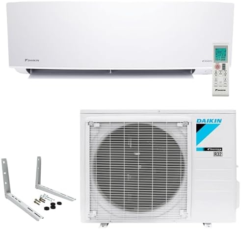 Daikin 18,000 BTU 18 SEER2 Entra R32 Series Ductless Mini Split Heat Pump System w/Wall Mounting Bracket (230V), White, RXC18+FTXC18+WAFP24