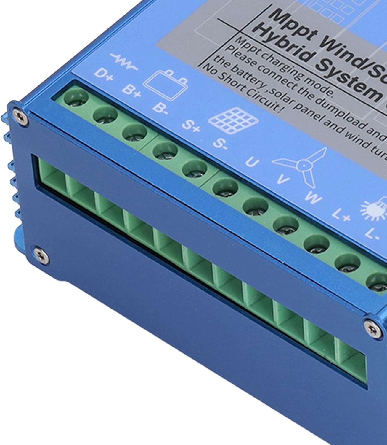 MPPT Wind Solar Hybrid Controller Universal LCD Energy Charge Controller 1000W Wind 1000W Photovoltaic Aluminum Alloy 24V 48V Automatic Identification for Renewable Energy Systems