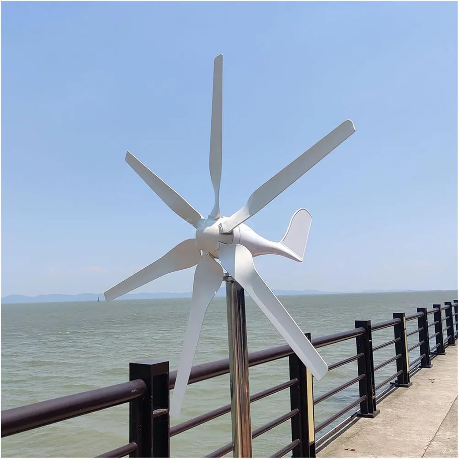 Wind Turbine Generator 800W 6 Blades 12V 24V 24V High Efficient for Home Yacht Farm Street Lamps Use Industrial Energy(with PWM Controller,24V)
