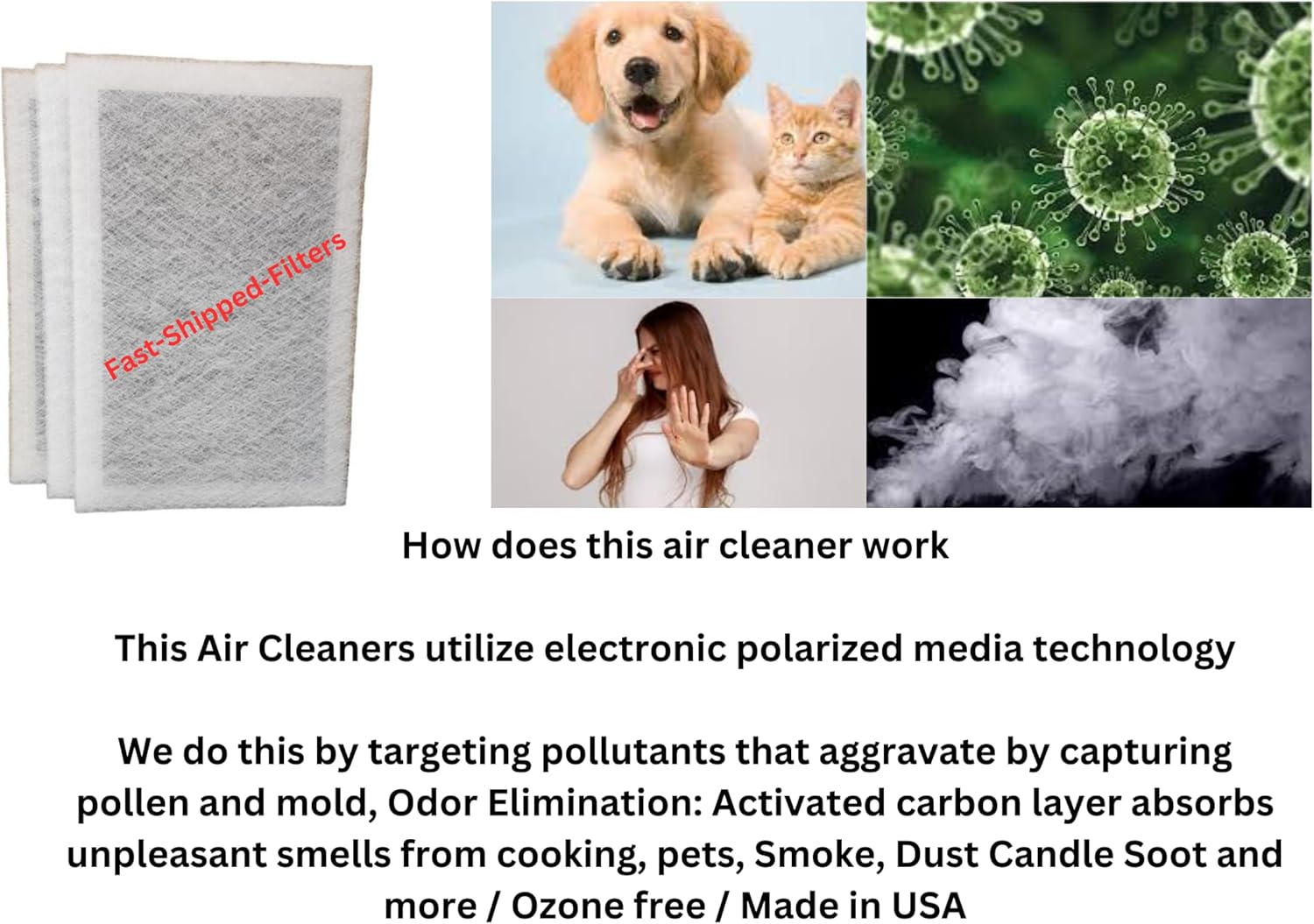 Fast-Shipped-Filters 3 Pack 14x25 Replacement Filter Pads Compatible with MicroPower Guard One Hour Air Cleaner Refill Yellow