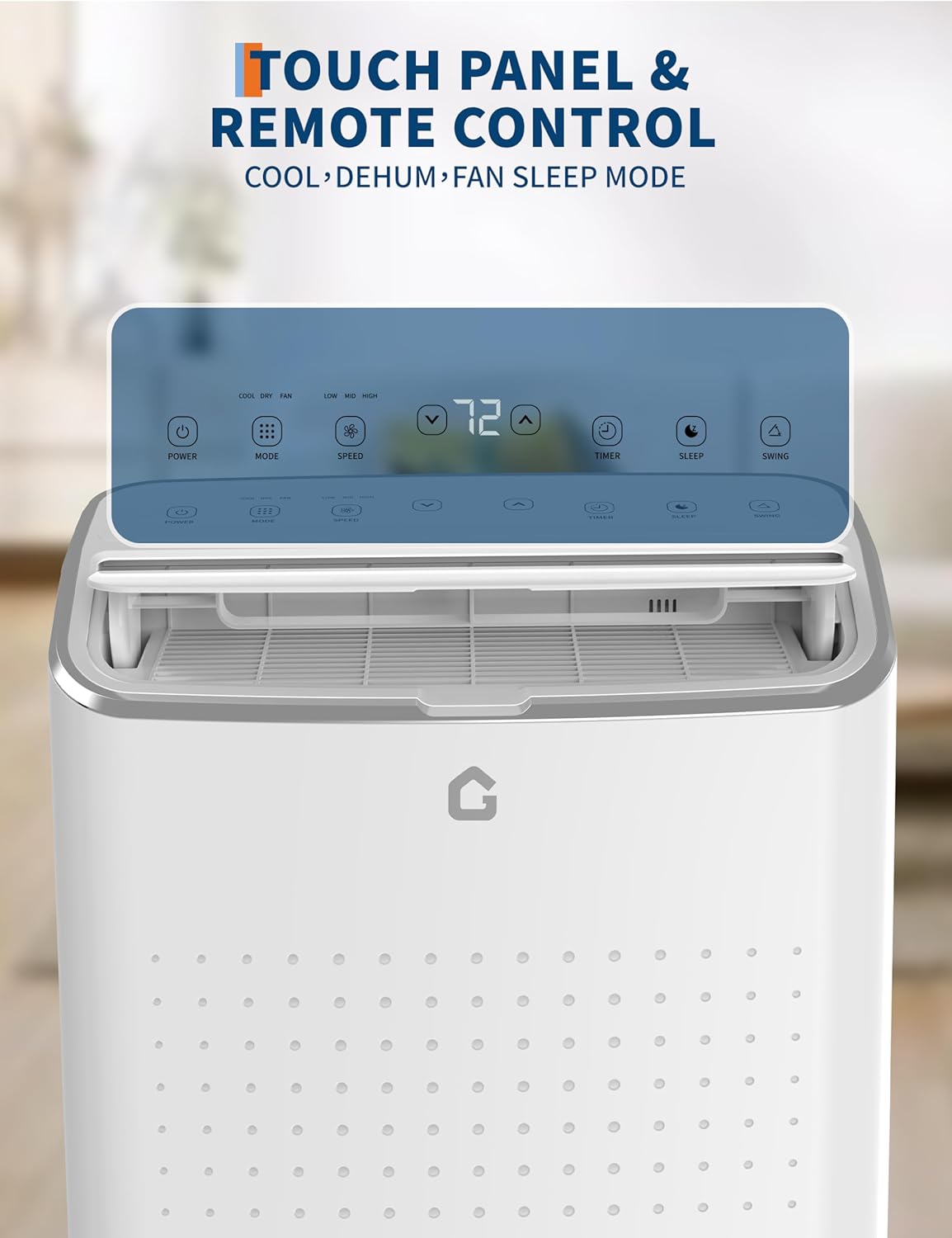 14,000 BTUs Portable Air Conditioner with 3-in-1 Room AC Unit for 750 Sq.Ft, 50dB Ultra Quiet, Window Kits Included Drainage Pipe & Remote Control, White