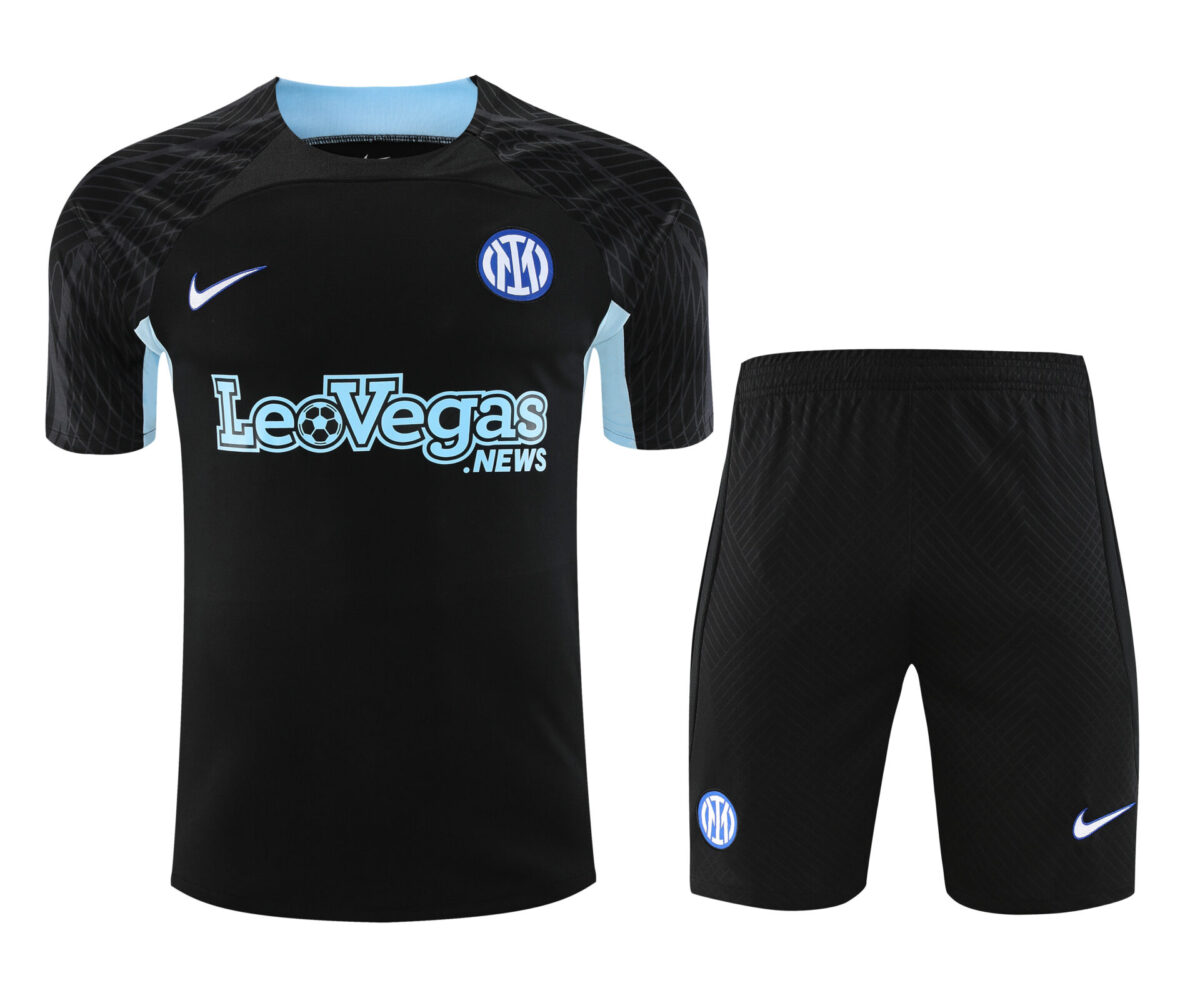 Conjunto de calentamiento Inter de Milán negro y azul claro - NewNow