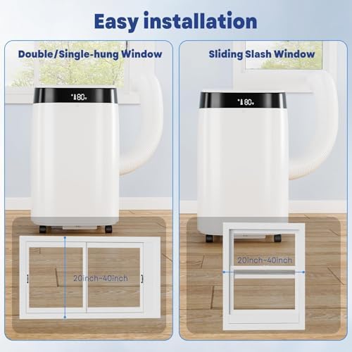 10,000 BTU Portable Air Conditioner, 3-In-1 Cooling, Dehumidifier & Fan Modes,450 Sq Ft Coverage, Remote Control, Ultra-Quiet 48dB, 24H Timer, Energy-Efficient for Home, Office, RV, Dorms