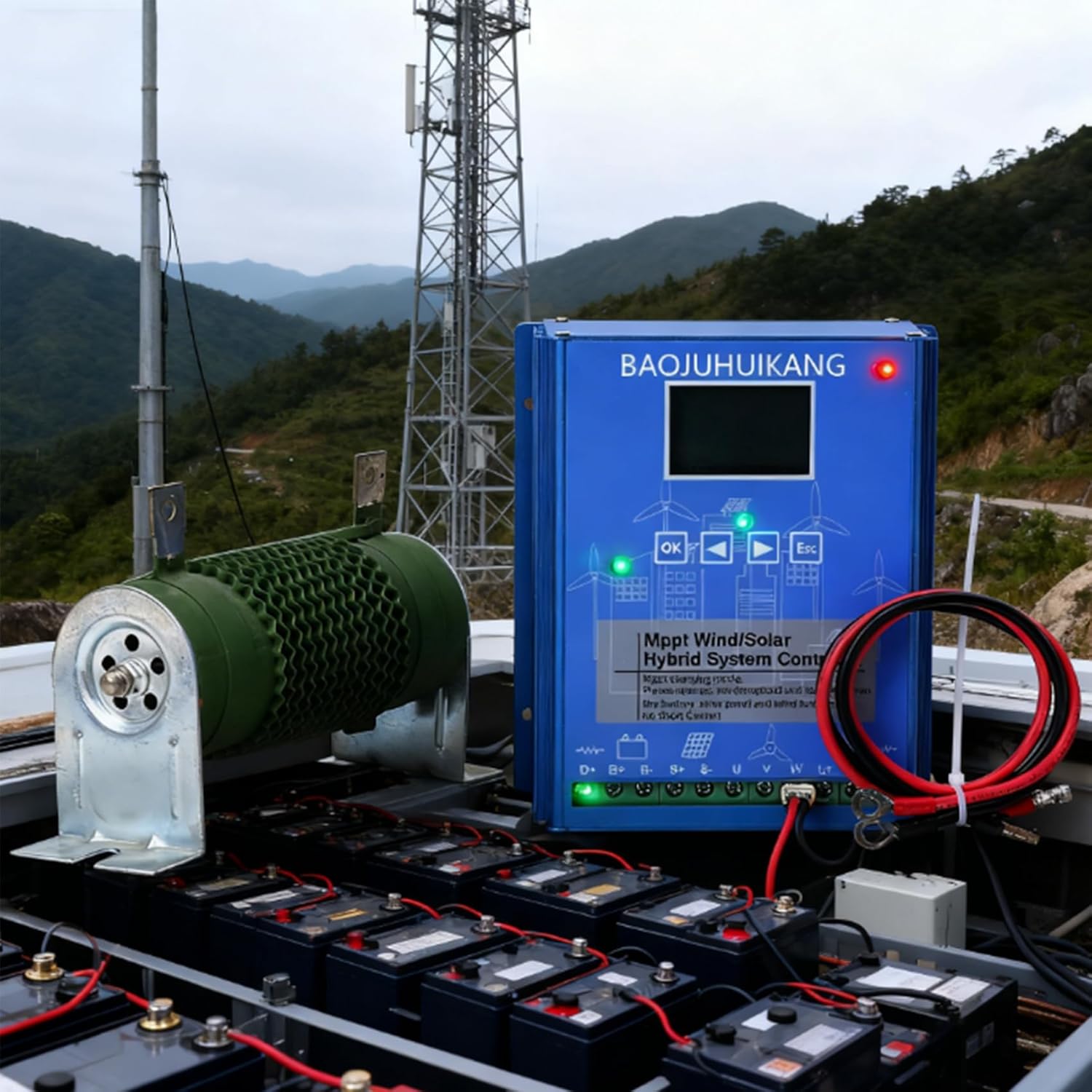 220v, 5000W MPPT Wind Solar Hybrid Charge Controller,Wind 3000W Solar 2000W 12/24V/48V Automatic Hybrid Controller with LCD Display