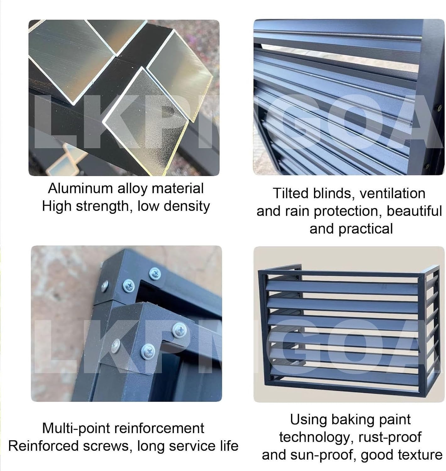 Aluminum Air Conditioner Cover, Air Conditioner Fence for Outside, Anti Theft, Noise Reduction, Wide Application, Outdoor All Weather(Brown,110cm)