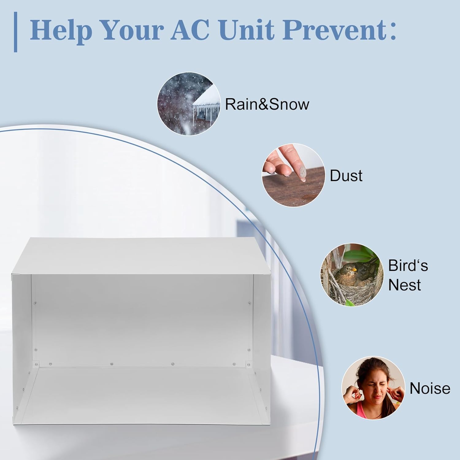 Through The Wall Air Conditioner Sleeve, 26 Inch AC Wall Sleeve, Universal Design PTAC Wall Sleeve, Sturdy Thickened Wall AC Sleeve, Wall Air Conditioner Sleeve for 26 Inch Unit