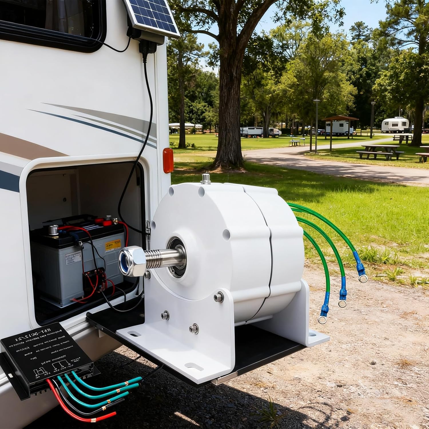 14000W 12V 24V 48V Low RPM with Controller Permanent Magnet Alternator, 3 Phase Generator for Wind Turbine Water Turbine(with Base)