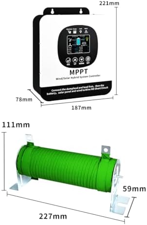 Kang 12000W MPPT Wind Solar Hybrid Charge Controller, 12V/24V/48V Regulator for Wind Turbine & Solar Panel Battery Charging System