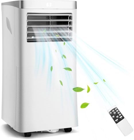 DORTALA Portable Air Conditioners 10000 BTU, AC Cooling Unit with Fan & Dehumidifier, Remote Control, 24H Timer, Window Kit, Standing AC for Bedroom, Dorm, Cools Up to 350 sq.ft