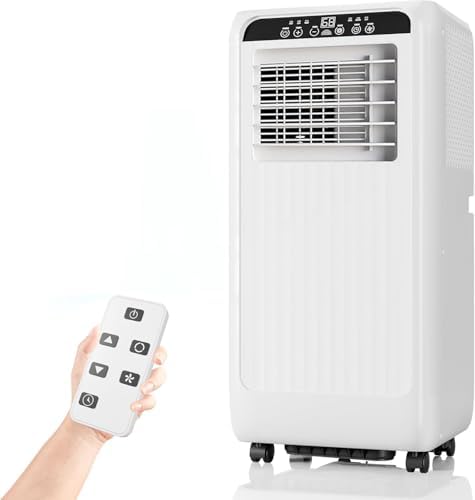 8000 BTU Portable Air Conditioners Cool Up to 350 Sq.Ft,3 IN 1 Cooling AC Unit with Remote Control/LED Display/24Hrs Timer,Ultra-Quiet 50dB,Sleep Mode for Bedroom, Living Room, Office