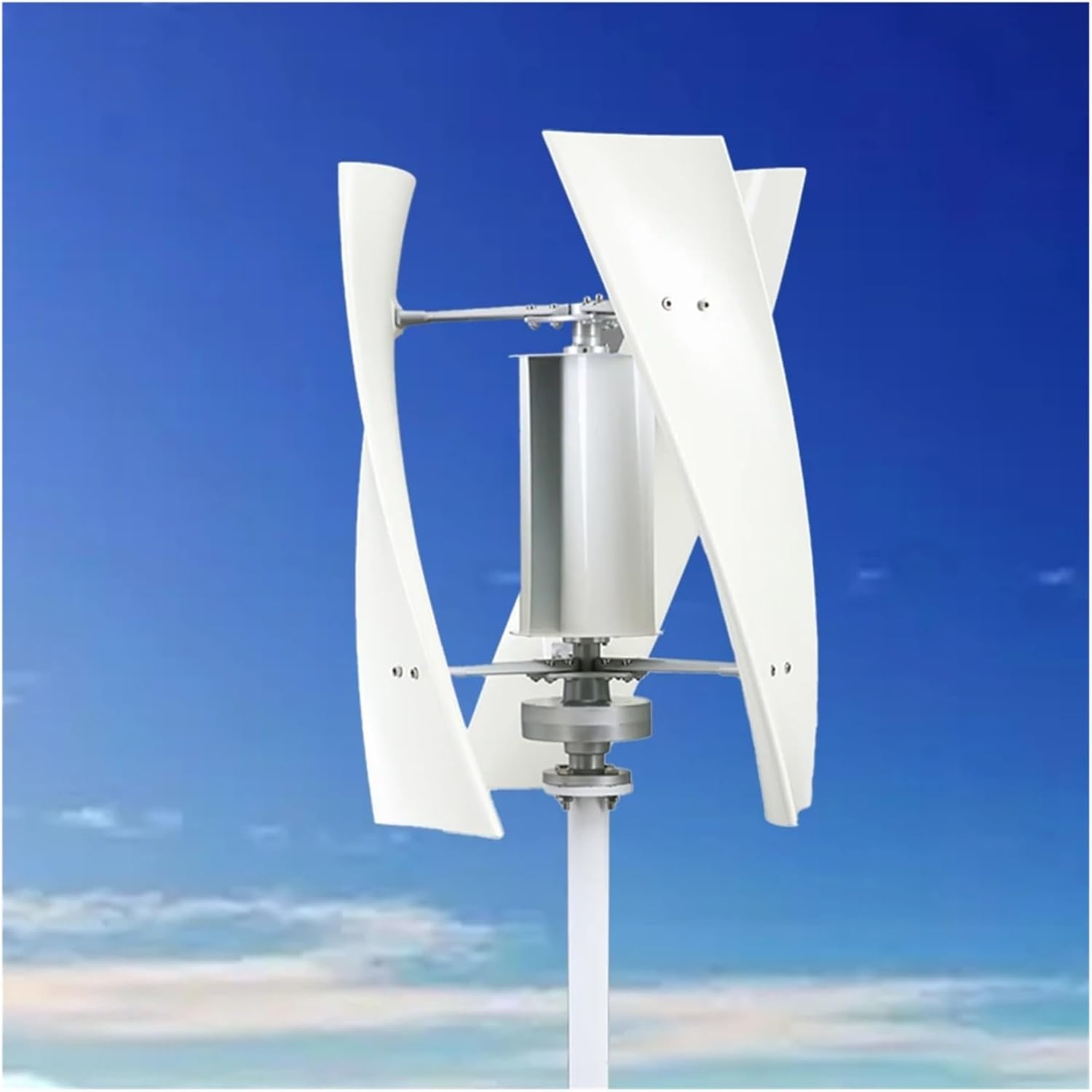 5KW 5000W 3000W 6KW Vertical Axis Windmill Turbine Generator 12V 24V 48V with Hybrid Charge High Voltage Boost Controller Industrial Energy(White,48V_3000W)