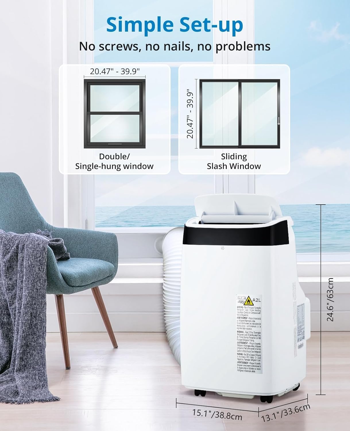 10000 BTU Portable Air Conditioner - 3-in-1 Cooling/Fan/Dehumidifier with Remote, Quiet Freestanding AC Unit | Cools Up to 450 sq.ft, Sleep Mode & 24H Timer