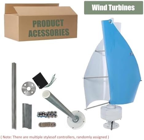 14000W Vertical Wind Turbine Generator Kit - 12V/24V/48V, 2 Blades, Permanent Magnet, 42.65ft/s, Ideal for Mobile Homes & Cabins (Green, 12V)