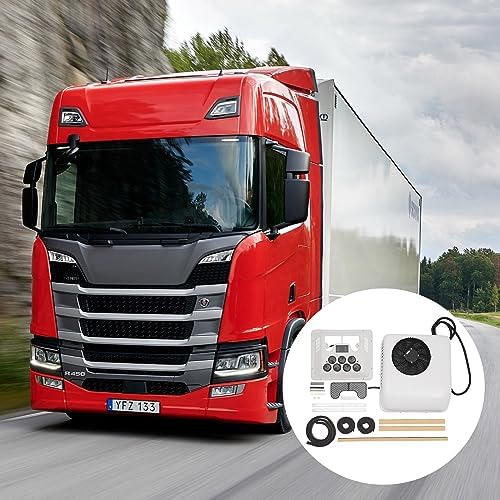 12V RV Air Conditioner, Electric Rooftop AC Unit Fit Motorhome 6000 BTU Heat & Cool Universal Cab Air AC Conditioner Split AC Unit Fits Semi Trucks Bus Caravan
