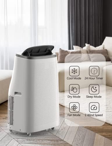 14000 BTU Portable Air Conditioners, AC Unit with Cool, Dehumidifier & Fan Modes Remote Control, Standing Air Conditioner for Room up to 700 sq.ft, 24H Timer, Sleep Mode, Installation Kit