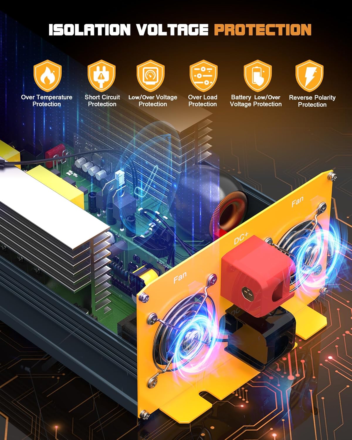 2500W Sump Pump Backup Battery System with Pure Sine Wave Inverter, Auto Switching for Grid and Battery for Emergency and Power Outage